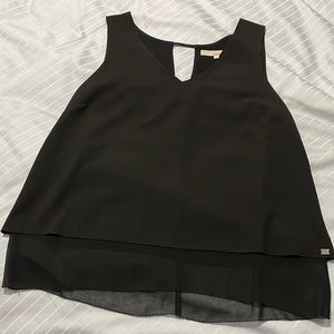 Monk & Lou Black Chiffon Tank